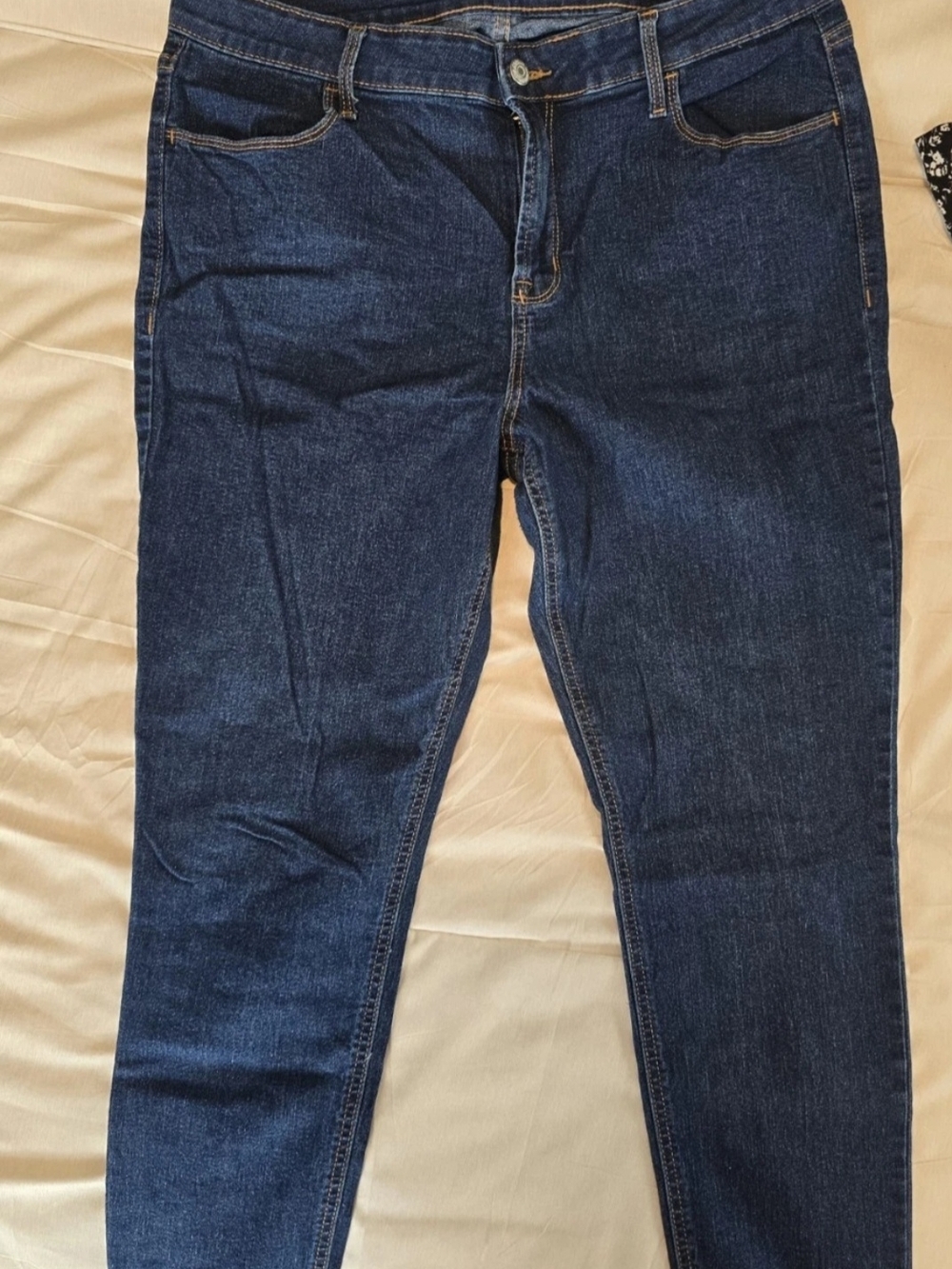 Old Navy High Rise Rockstar Super Skinny Ankle Jeans Medium Wash Blue 14 EUC